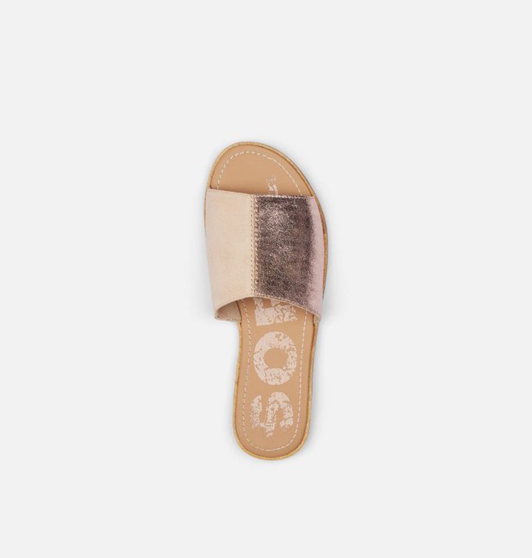 Womens Slides Beige/Brown - Sorel Ella™ Block - 137942-GBW